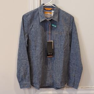 Orvis Button Up Tech Chambray Work Shirt, NEW